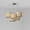Lustra suspendata cu 5 pendule design natural MAMBO 45cm negru/ratan
