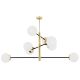 Pendule, Lustre suspendate - Lustra suspendata design modern minimalist CAMERON 8L negru/alama