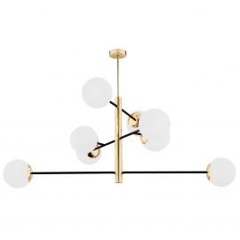 Pendule, Lustre suspendate - Lustra suspendata design modern minimalist CAMERON 8L negru/alama