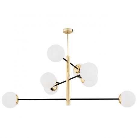 Pendule, Lustre suspendate - Lustra suspendata design modern minimalist CAMERON 8L negru/alama
