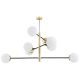 Pendule, Lustre suspendate - Lustra suspendata design modern minimalist CAMERON 8L negru/alama