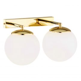 Aplice, corpuri de iluminat pentru pereti - Aplica de perete design modern minimalist SATELITE PLUS 2 alama