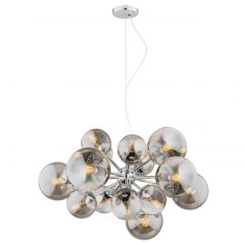 Pendule, Lustre suspendate - Lustra suspendata design modern minimalist SATELITE 15L crom/fumuriu