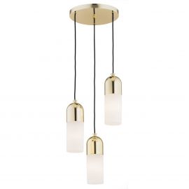Pendule, Lustre suspendate - Lustra cu 3 Pendule design modern BURGOS alama