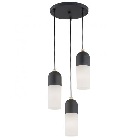 Pendule, Lustre suspendate - Lustra cu 3 Pendule design modern BURGOS negru