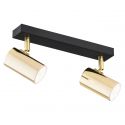 Plafoniera cu 2 spoturi design minimalist LAGOS negru/alama