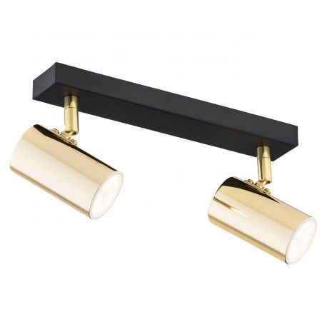Plafoniere cu spoturi, Spoturi aplicate - Plafoniera cu 2 spoturi design minimalist LAGOS negru/alama