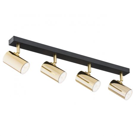 Plafoniere cu spoturi, Spoturi aplicate - Plafoniera cu 4 spoturi design minimalist LAGOS negru/alama