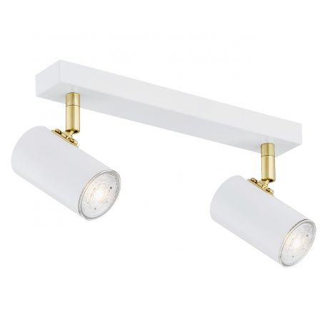 Plafoniere cu spoturi, Spoturi aplicate - Plafoniera cu 2 spoturi design minimalist LAGOS alba