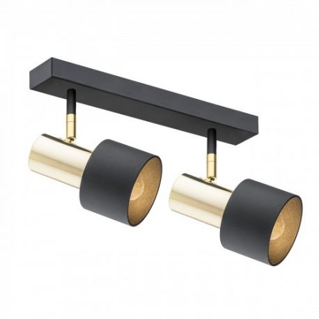 Plafoniere cu spoturi, Spoturi aplicate - Plafoniera cu 2 spoturi design minimalist DORIA negru/alama