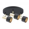 Plafoniera cu 3 spoturi design minimalist DORIA negru/alama