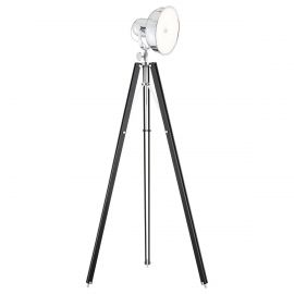 Lampadare - Lampadar LED de podea retro cu trepied lemn negru FOTO NEW