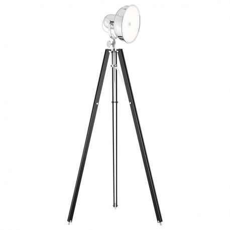 Lampadare - Lampadar LED de podea retro cu trepied lemn negru FOTO NEW