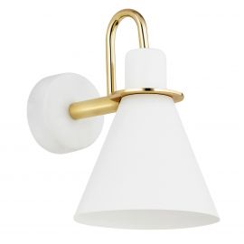 Aplice, corpuri de iluminat pentru pereti - Aplica moderna design retro Beverly alb/auriu