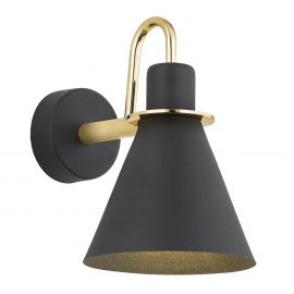 Aplice, corpuri de iluminat pentru pereti - Aplica moderna design retro Beverly negru/auriu