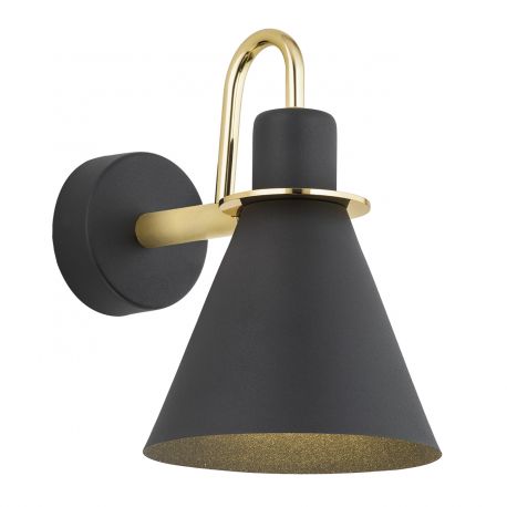 Aplice, corpuri de iluminat pentru pereti - Aplica moderna design retro Beverly negru/auriu