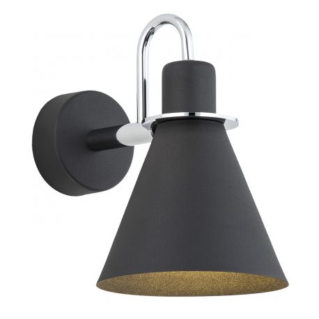 Aplice, corpuri de iluminat pentru pereti - Aplica moderna design retro Beverly negru/crom