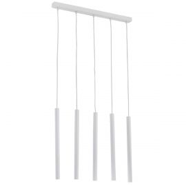 Pendule, Lustre suspendate - Lustra cu Pendule LED tubulare stil minimalist ETNA 5 alba