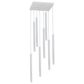 Pendule, Lustre suspendate - Lustra cu Pendule LED tubulare stil minimalist ETNA 8 alba