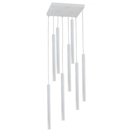 Pendule, Lustre suspendate - Lustra cu Pendule LED tubulare stil minimalist ETNA 8 alba