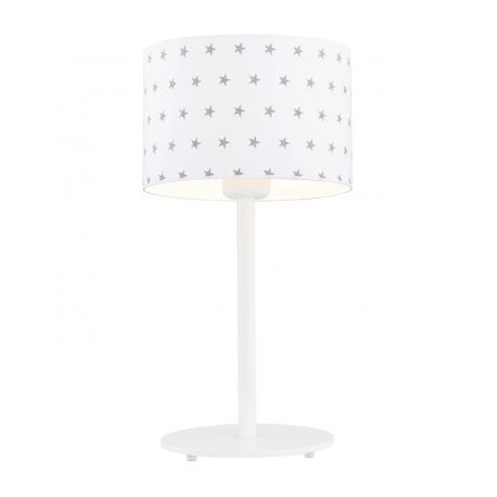 Iluminat pentru copii - Veioza/Lampa de masa pentru camera copii MAGIC alba cu stele gri