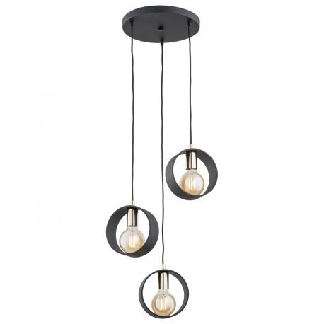 Pendule, Lustre suspendate - Lustra cu 3 Pendule stil minimalist AMADORA negru