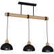Lustra cu 3 pendule design vintage ERIK lemn, negru