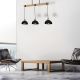 Pendule, Lustre suspendate - Lustra cu 3 pendule design vintage ERIK lemn, negru