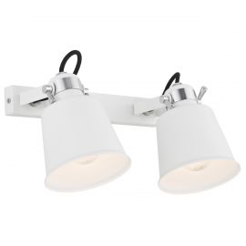Aplice, corpuri de iluminat pentru pereti - Aplica metalica reglabila stil industial KONGO 2L alba