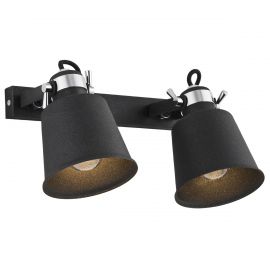 Aplice, corpuri de iluminat pentru pereti - Aplica metalica reglabila stil industial KONGO 2L negru