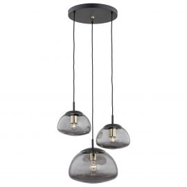 Pendule, Lustre suspendate - Lustra cu 3 pendule design modern TRINI fumuriu