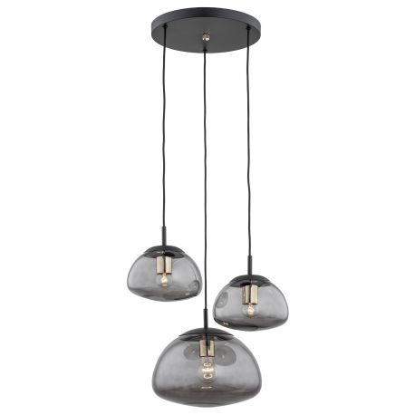 Pendule, Lustre suspendate - Lustra cu 3 pendule design modern TRINI fumuriu