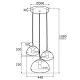 Pendule, Lustre suspendate - Lustra cu 3 pendule design modern TRINI fumuriu