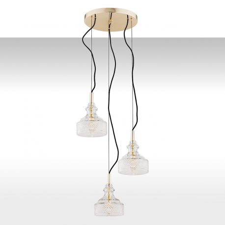 Pendule, Lustre suspendate - Lustra cu 3 pendule frumoase din sticla CRUZ
