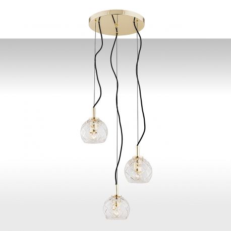 Pendule, Lustre suspendate - Lustra cu 3 pendule frumoase din sticla OVIEDO