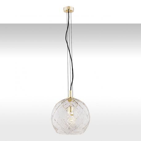 Pendule, Lustre suspendate - Lustra eleganta cu abajur frumos din sticla OVIEDO