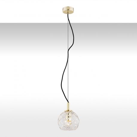 Pendule, Lustre suspendate - Lustra eleganta cu abajur frumos din sticla OVIEDO