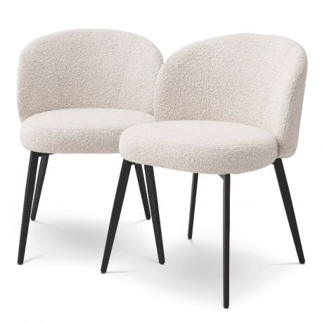 Seturi scaune, HoReCa - Set de 2 scaune design LUX Lloyd, boucle crem