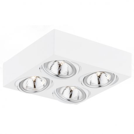 Plafoniere cu spoturi, Spoturi aplicate - Plafoniera Spot aplicat tavan directionabil RODOS 4 alba