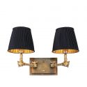 Aplica de perete dubla up or down, alama vintage/ abajur negru, Wentworth