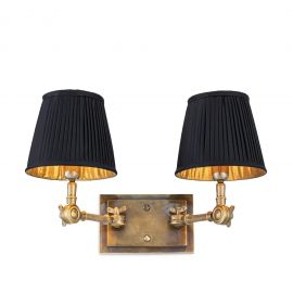 Aplica de perete dubla up or down, alama vintage/ abajur negru, Wentworth