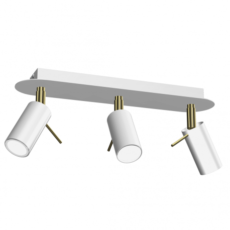 Plafoniere cu spoturi, Spoturi aplicate - Lustra cu 3 spoturi directionabile design modern PRESTON GOLD alb, auriu