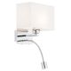 Aplice, corpuri de iluminat pentru pereti - Aplica de perete cu reader LED design elegant HILARY crom/alb