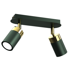 Plafoniere cu spoturi, Spoturi aplicate - Lustra cu 2 spoturi directionabile design modern JOKER verde, auriu