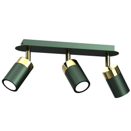 Plafoniere cu spoturi, Spoturi aplicate - Lustra cu 3 spoturi directionabile design modern JOKER verde, auriu