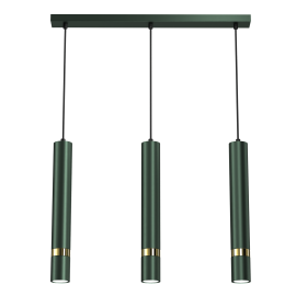 Pendule, Lustre suspendate - Lustra cu 3 pendule design modern JOKER verde, auriu