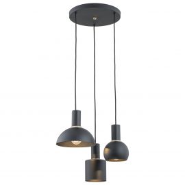 Pendule, Lustre suspendate - Lustra cu 3 pendule design minimalist SINES negru