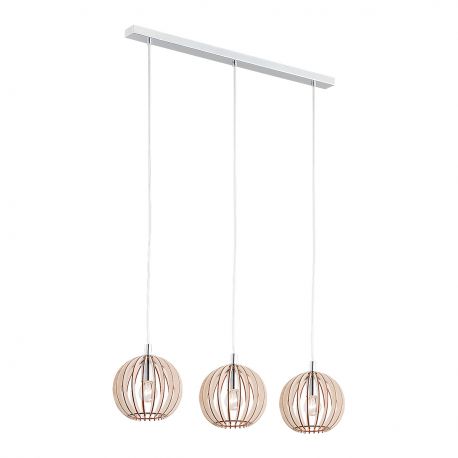 Pendule, Lustre suspendate - Lustra cu 3 Pendule lemn design scandinav PORTORYKO maro