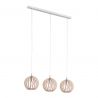 Lustra cu 3 Pendule lemn design scandinav PORTORYKO maro 