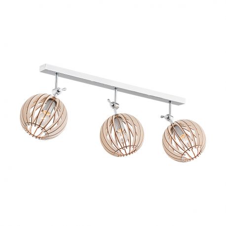 Plafoniere cu spoturi, Spoturi aplicate - Plafoniera lemn design scandinav PORTORYKO 3 maro